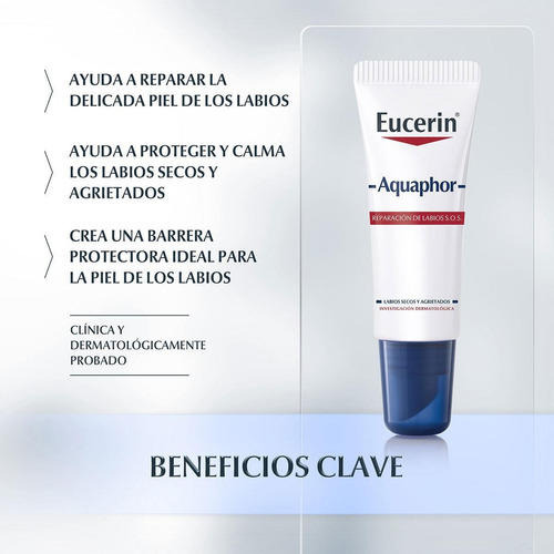 Eucerin Aquaphor Lip Reparación Y Alivio De Labios Secos.
