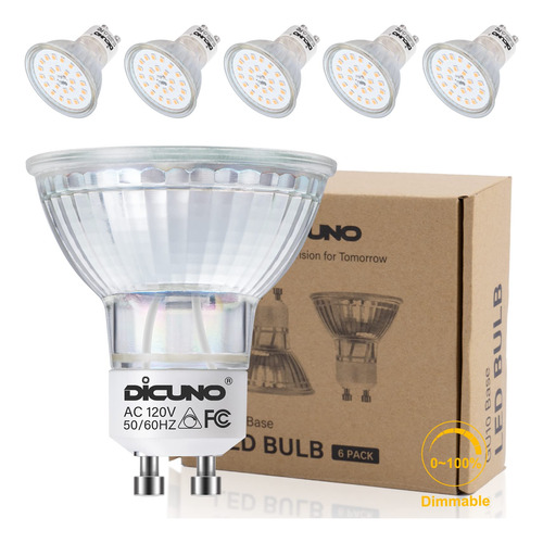 Dicuno Bombillas Led Regulables Gu10 De 6 W, Bombillas Halge