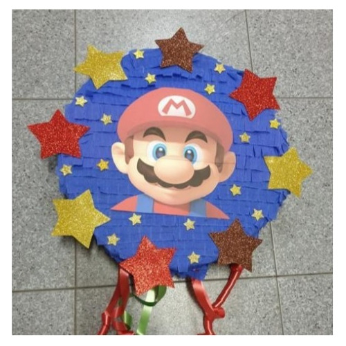Piñata De Cumpleaños Y Fiestas Mario Bross Circular 30