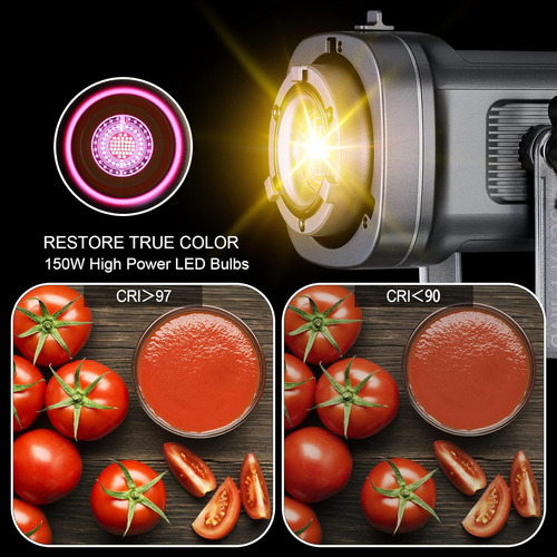 Gvm - Kit De Luz De Video Rgb De 150 W, 2700 K ~ 7500 K, Luz