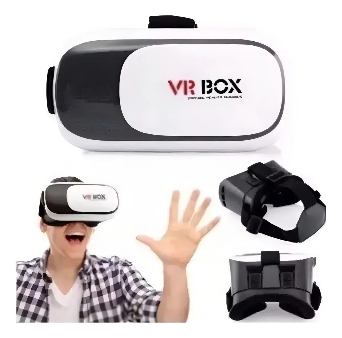Óculos VR Box Realidade Virtual 3D Com Controle Para Celular Android/iOS