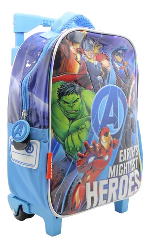Mochila Escolar Cresko Avengers Marvel Carrito Rueditas