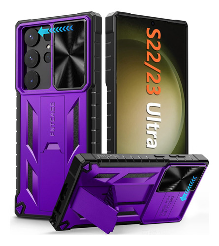Funda Fntcase Shockproof Para Galaxy S23 Ultra Violeta