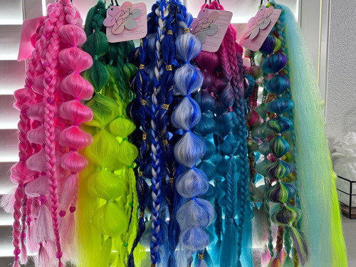 Bubble Braids Coloridas, Extensão De Tranças, Removíveis