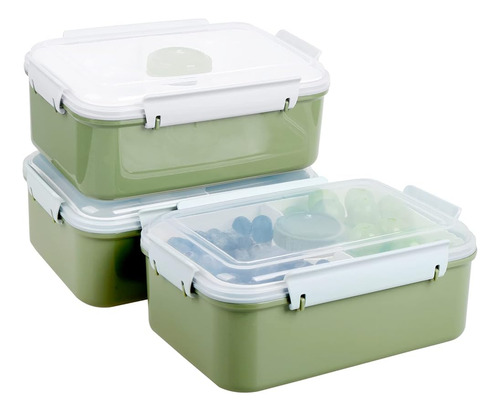 Juego De 3 Contenedores Bento Para Alimentos Y Ensaladas
