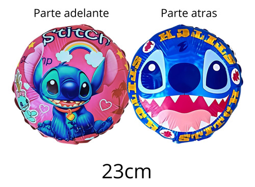 Pack 4 Globos Lilo Y Stitch Redondos Metalizados Chicos 23cm Colores Lilo Y Stitch