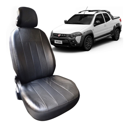 Funda Cubre Asiento Cuerina Acolchada Fiat Strada 16/-