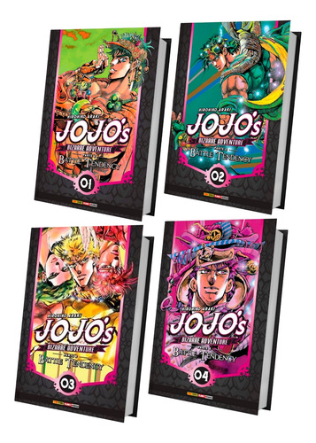 Jojo's Bizarre Adventure Parte 2 Battle Tendency Mangá Vol. 1 Ao 4 Kit Completao Lacrado Em Português