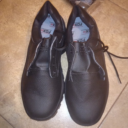 Zapatos Trabajo Seguridad Cuero Negro Puntera Acero 41 Nuev 