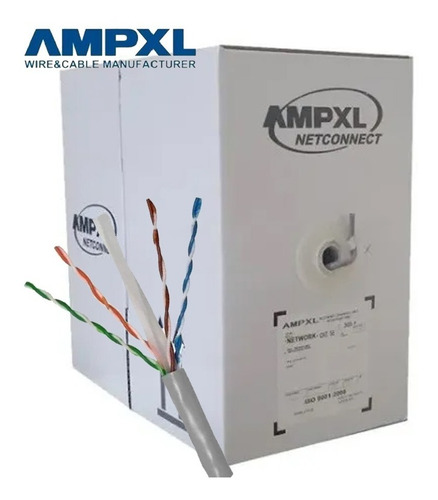 Rollo De Cable Utp Ampxl Cat6 305 Metros Blanco Cctv