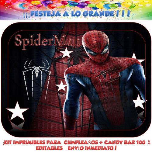 Spiderman Nuevo Para Imprimir Decoración Cumple Candy | MercadoLibre