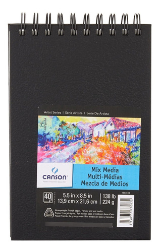 Canson Mix Media Art Book Papel France Pesado Fina Doble