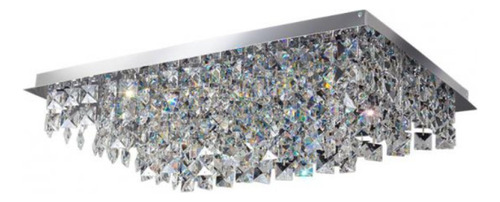 Plafon Cristal Quadrado 30x48cm 8 Luzes G9 Não Wt