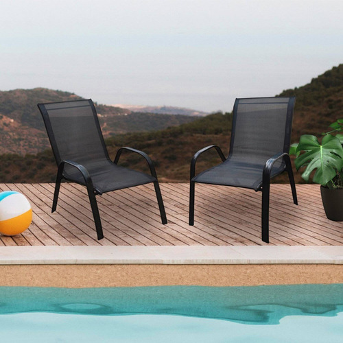 Imagen 6 de 9 de Silla Con Posabrazos De Jardin En Hierro Y Textilina Crazy S