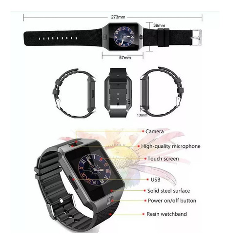 Aplicable A Reloj Inteligente Dz09 Celular Con Chip Y Cámara