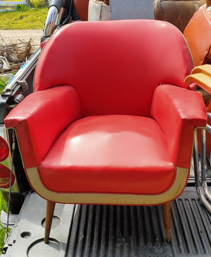 Sillones Juego D Living Ò Separados Retro Vintage Gondola 60 Rojo (Usado)
