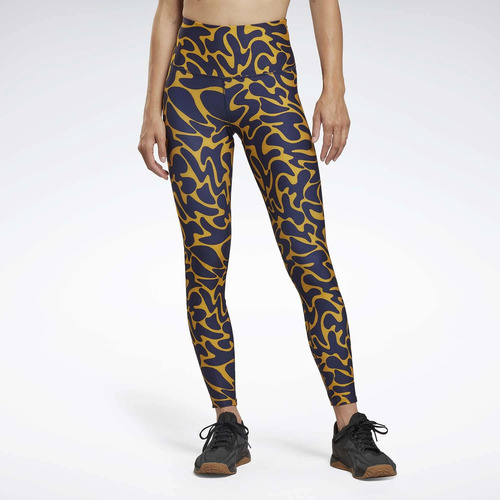 Leggings Reebok Workout All Over Print Azul