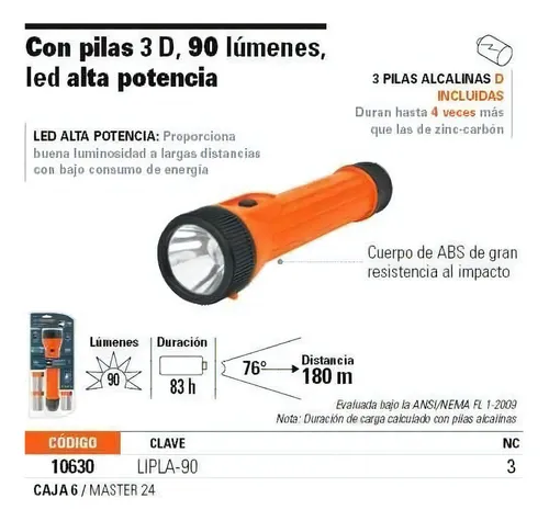 Linterna Truper LIPLA-90