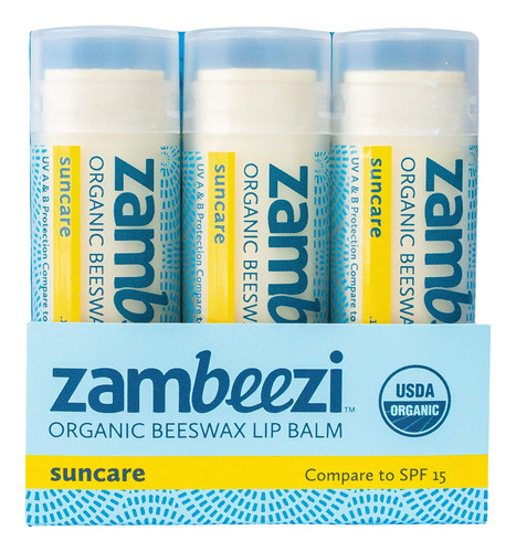 Zambeezi Balsamo Labial Organico De Cera De Abeja De Comerci