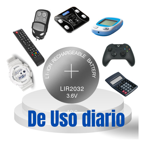 Kit Completo, Cargador+2 Pilas Lir2032+6 Bits Con Luz Led