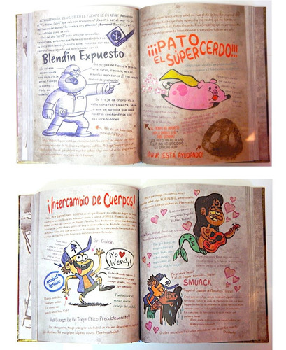 Imagen 3 de 7 de Gravity Falls Diario 3 Pasta Dura Tinta Invisible + Lampara