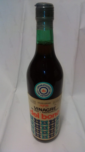 Botella Vinagre Del Bono Antigua 1978 Llena Zona Caballito