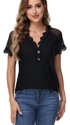 Camisas de encaje cortas sale