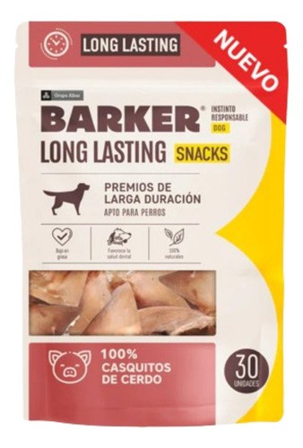 Barker Long Lasting Snacks - Casquitos De Cerdo X 2 Bolsas