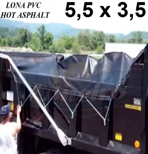 Lona Pvc Hot Asphalt 5,5x3,5 Transporte Asfalto Quente 200°c
