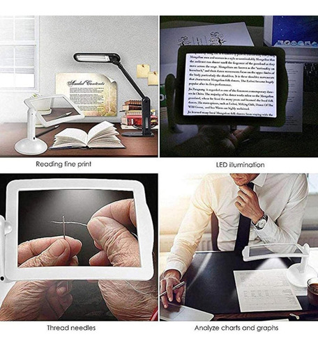 Lupa De Página Completa Para Lectura Lupa Con Luz Y Soporte