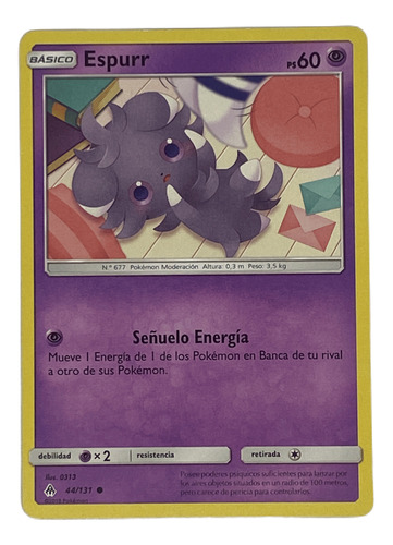 Espurr Carta Pokémon Original Tcg Español 44/131