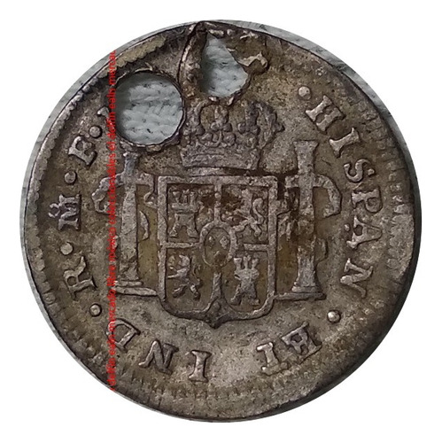 Moneda 1/2 Real 1788 Mex Colonia Española Carlos Iii Escasa (Usado)