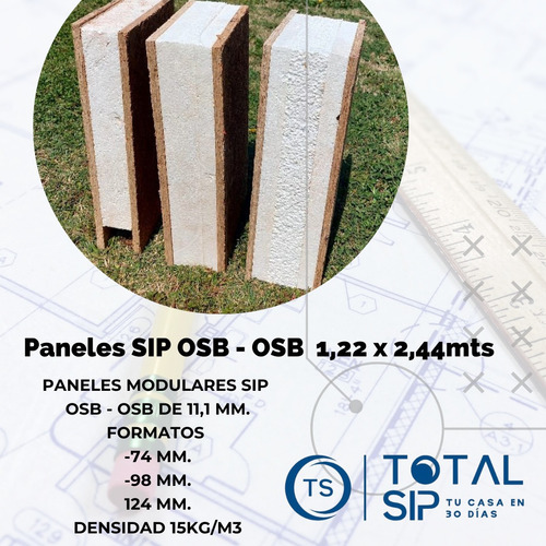 Imagen 3 de 8 de Panel Sip 98mm. 1,22 X 2,44mts. Osb 11,1mm Certificado