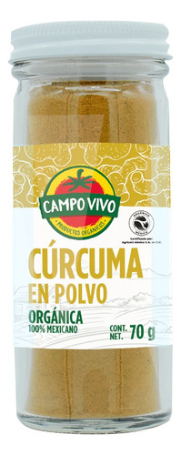 Cúrcuma En Polvo Orgánico Campo Vivo 70 G