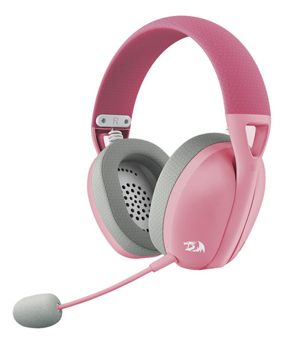 Fones de ouvido Bluetooth para jogos Redragon H848 Ire Pro, rosa