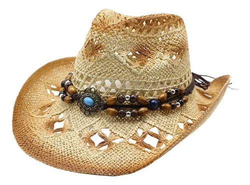 Sombrero De Vaquero De Paja Para Hombre Y Mujer, Ala Ancha,