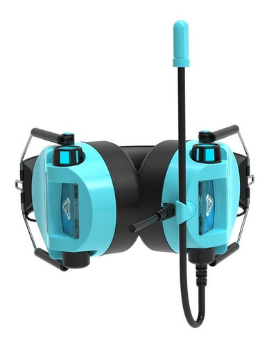 Imagen 5 de 8 de Headset Gamer 7.1 Usb Rgb - Ajazz Ah10 Azul