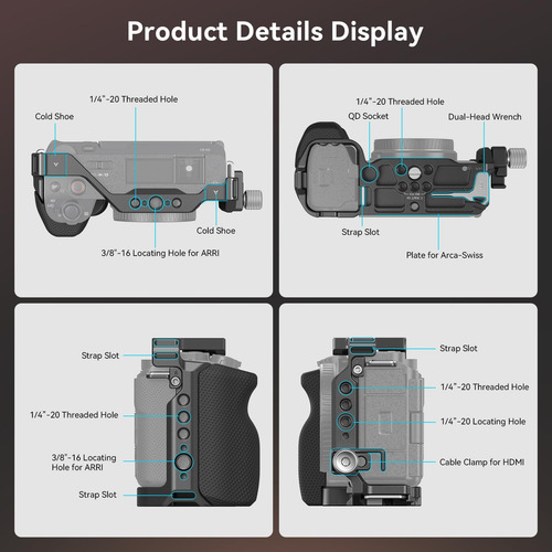 Kit De Jaula Smallrig Zv-e1 Con Agarre Y Abrazadera Hdmi