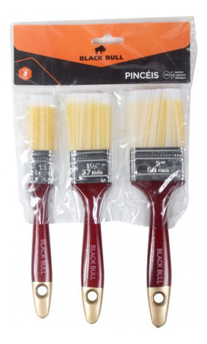 Kit Pincel Jogo 3 Peças Verniz Tinta Recorte Parede Trincha