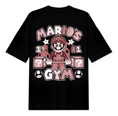 Camiseta Gym Oversize Super Mario Bros 64 Gym Estampada