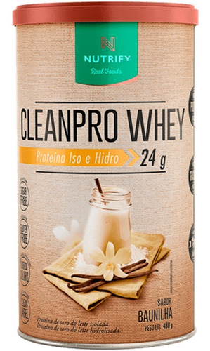 Suplemento Em Pó Integralmédica Premium Cleanpro Whey Proteínas Sabor Baunilha Em Pote De 450ml