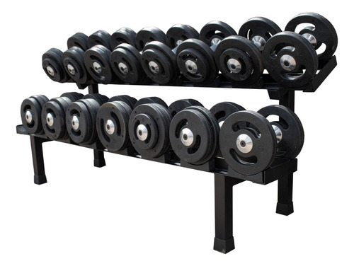 Dumbell Injetado Par De 18/22/26/28/30/32/34 Com Suporte
