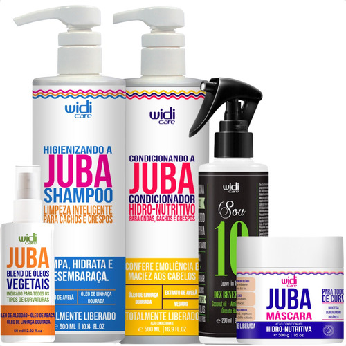 Kit Juba Shampoo Condicionador Mascara Oleo Sou 10 Widi Care