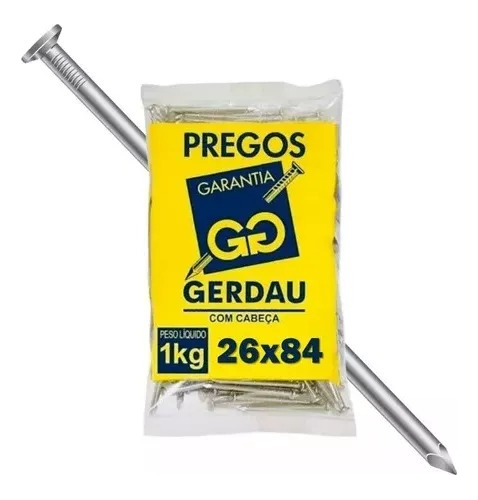 Prego Polido 26x84 1kg Com Cabeça Gerdau