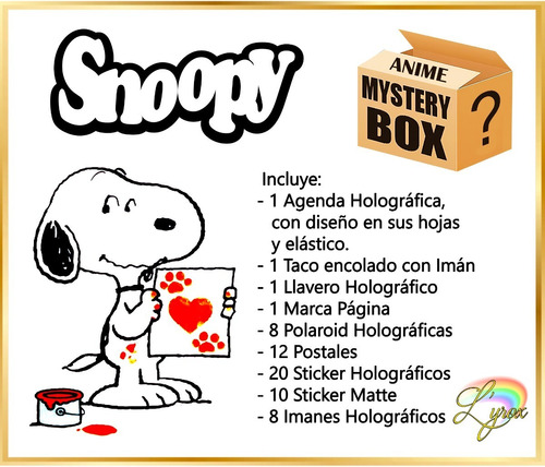 Snoopy Mystery Box Caja Misteriosa Peanuts Anime Retro