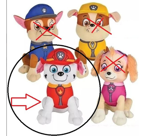 Peluche Paw Patrol De Patrulla Canina Marshall 25 Cm De Alto