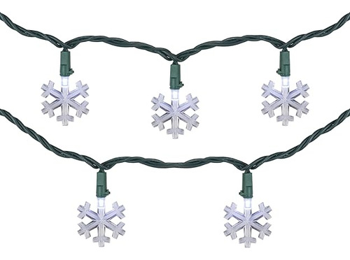 Juego De 20 Luces Led De Copo De Nieve De Navidad Con Cable