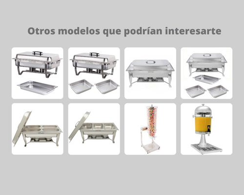 Imagen 6 de 6 de Chafer Bufetera Plegable Completo Con Certificación Nsf Y 2 Insertos 1/2x6cm