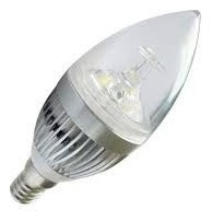 Lámpara Led Vela 3 W Mignon E14 Base Metal Brillo Oferta 7+1