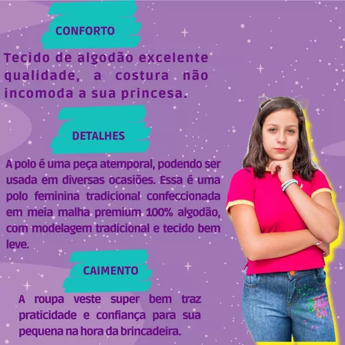 Camiseta Feminina Do Brasil Juvenil Infantil Luluca 2022